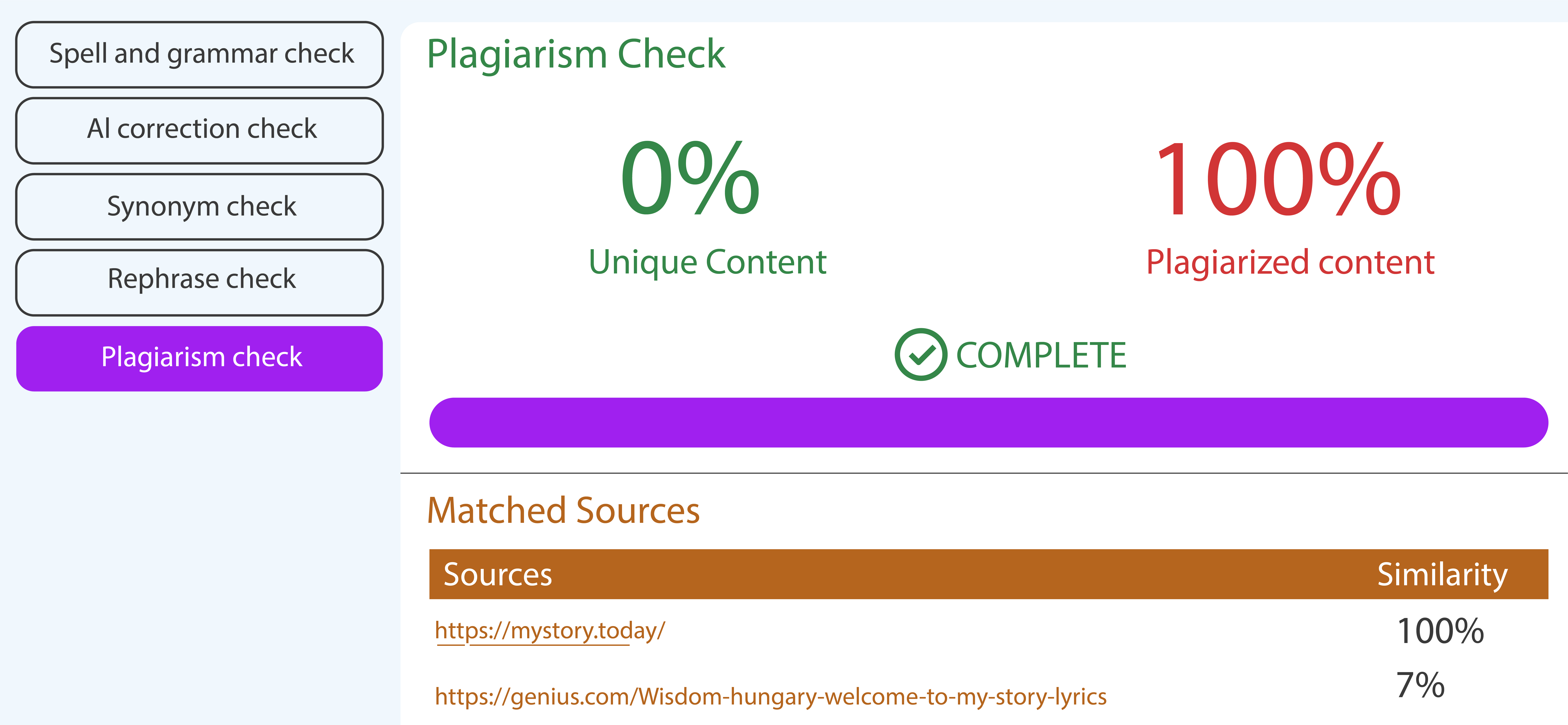 Plagiarism Check